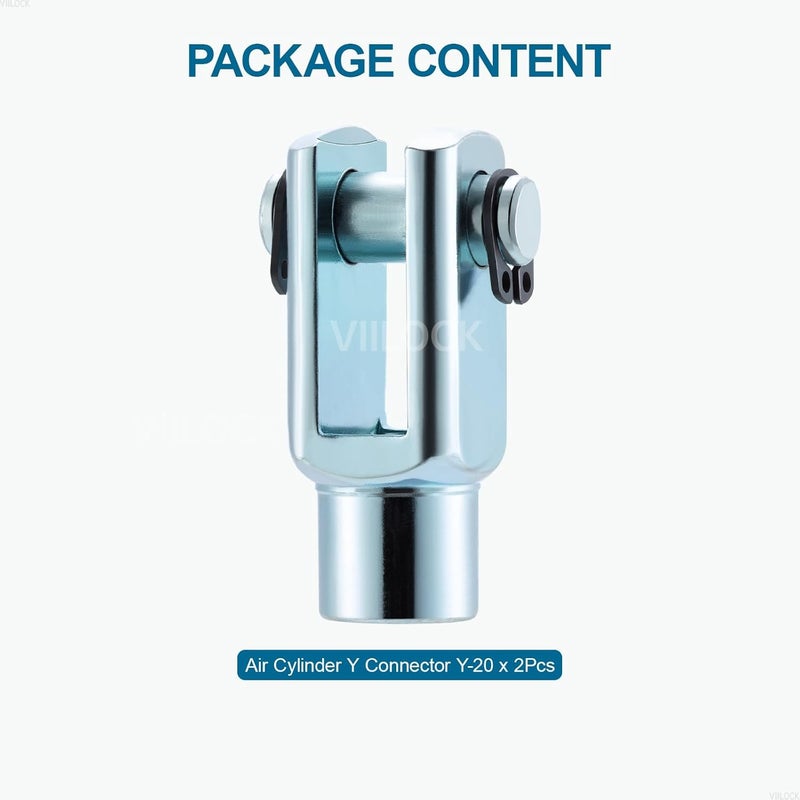VIILOCK 2pcs Air Cylinder Rod Clevis End, M8x1.25 Female Thread Y Connector for Pneumatic Air Cylinder Foot Mounting Work Y-20 - Image 5